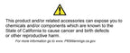California Proposition 65 warning for hazardous chemicals.