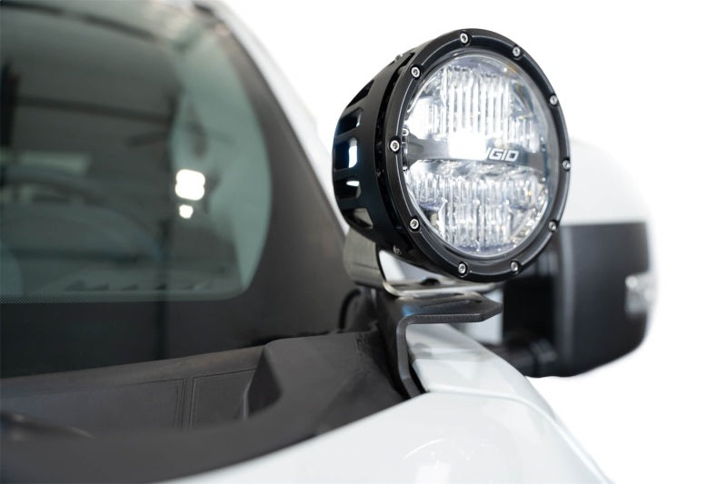 Addictive Desert Designs2023+ Ford Super Duty F250/350 Ditch Light Brackets with offroad lighting for trucks.