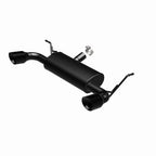 MagnaFlow 07-17 Jeep Wrangler JK 3.8/3.6L Dual Split Rear Exit Black Axle-Back Exhaust for offroad performance upgrades.