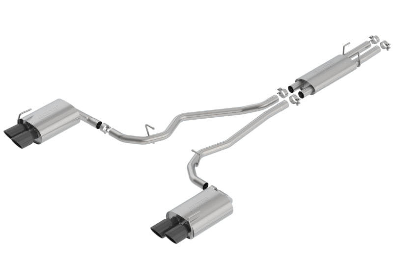 Borla 2020 Ford Explorer ST 3.0L V6 2.25in S-type Exhaust - Black Chrome Tips Main image