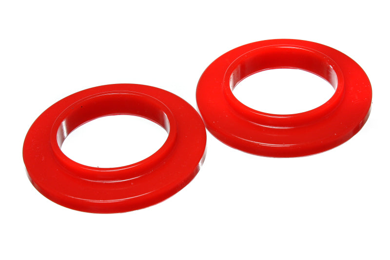 Energy Suspension Coil Spring Isolator Set - Red for offroad performance.
