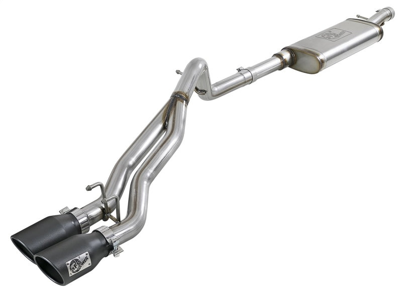 aFe Rebel Series Cat-Back 2.5in Dual Center Exit SS Exhaust w/ Black Tips 07-14 Jeep Wrangler V6 Secondary image