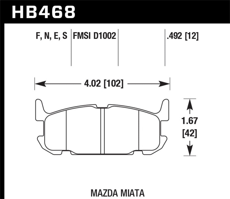 Hawk 03-05 Miata w/ Sport Suspension HPS Street Rear Brake Pads (D1002) Secondary image