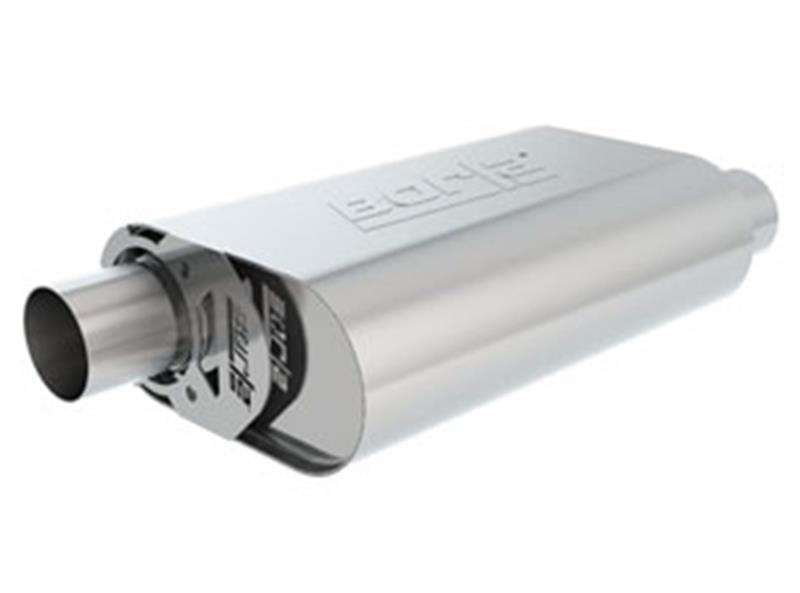 Borla CrateMuffler SBC 283/327/350 2.25 inch Offset In/Out 14in x 4.35in x 9in Oval S-Type Muffler Secondary image