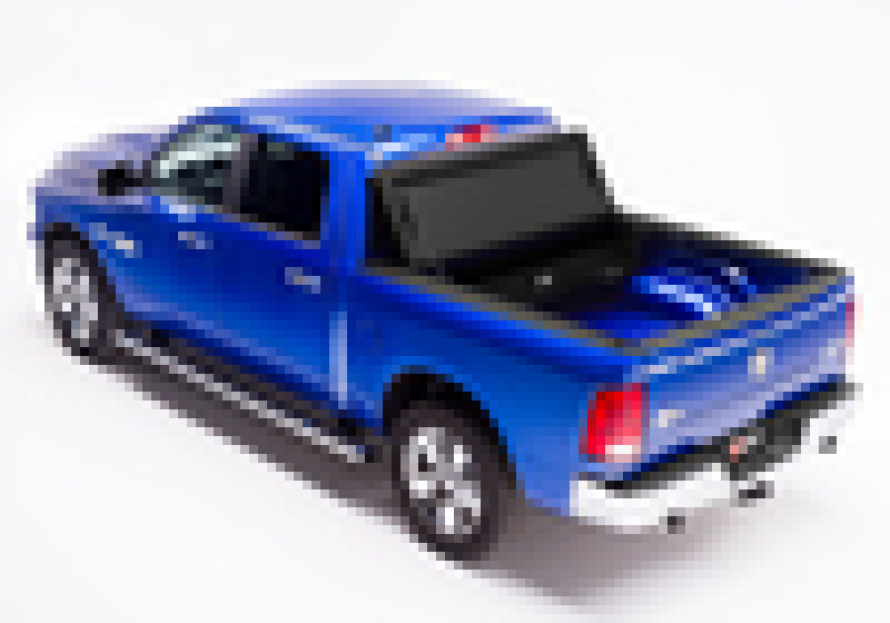 BAK 02-20 Dodge Ram 1500 (19-20 Classic Only) / 03-20 Ram 2500/3500 8ft Bed BAKFlip MX4 Matte Finish on blue truck
