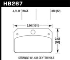 Hawk DR-97 Brake Pads for Strange w/ 0.438in Center Hole dimensions