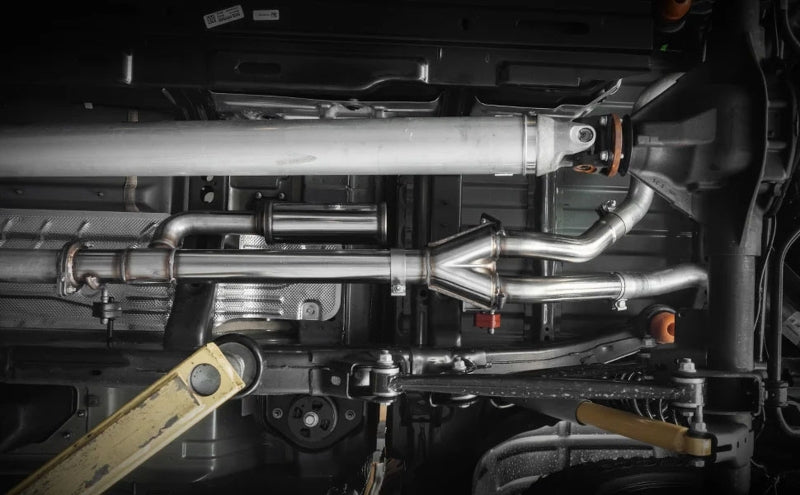 Magnaflow 25+ Ram 1500 I6 3.0L D-Fit Performance Exhaust Muffler Replacement Kit With Muffler installed in truck.