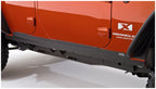 Bushwacker 07-18 Jeep Wrangler Unlimited Trail Armor Rocker Panel and Sill Plate Cover - Black installed on Jeep