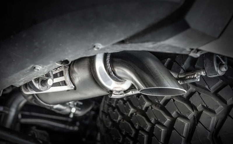 Magnaflow 24+ Toyota Land Cruiser Overland Cat-Back Exhaust System under truck