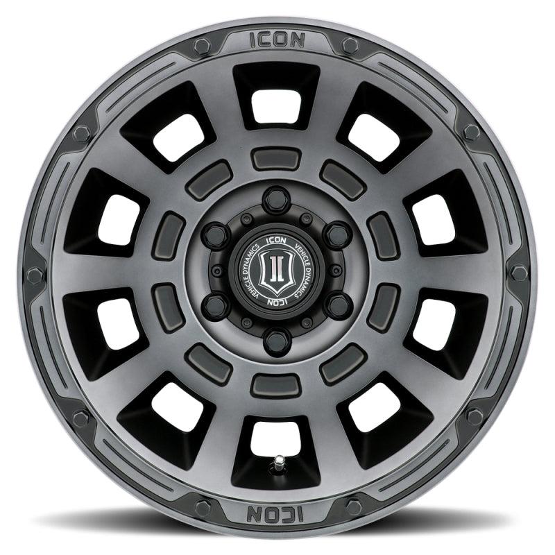 ICON Thrust 17x8.5 6x135 6mm Offset 5in BS Smoked Satin Black Tint Wheel Secondary image