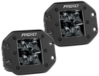 Rigid Industries D2 - Midnight Edition Flush Mount Spot Lights for offroad lighting and electrical.
