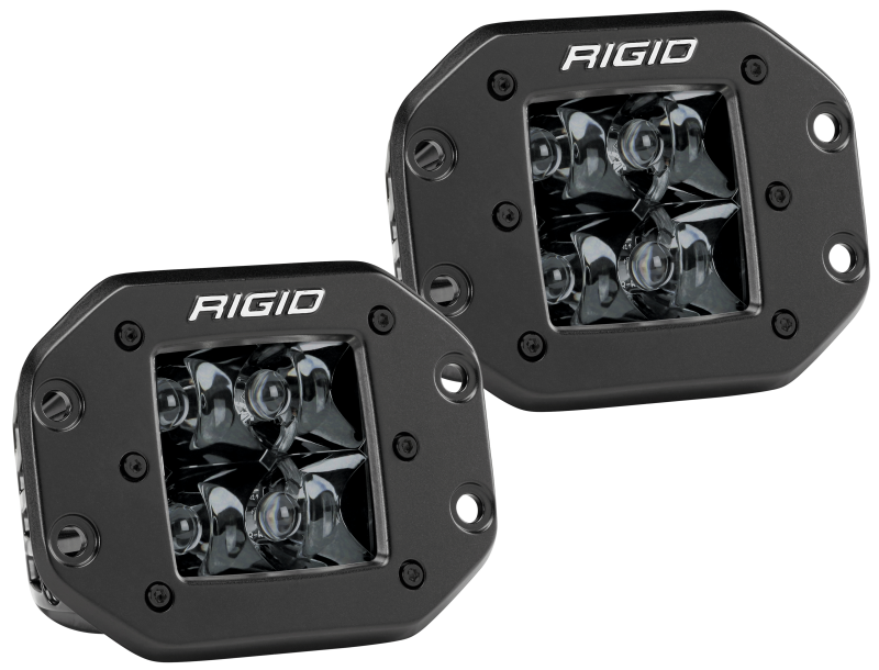 Rigid Industries D2 - Midnight Edition Flush Mount Spot Lights for offroad lighting and electrical.