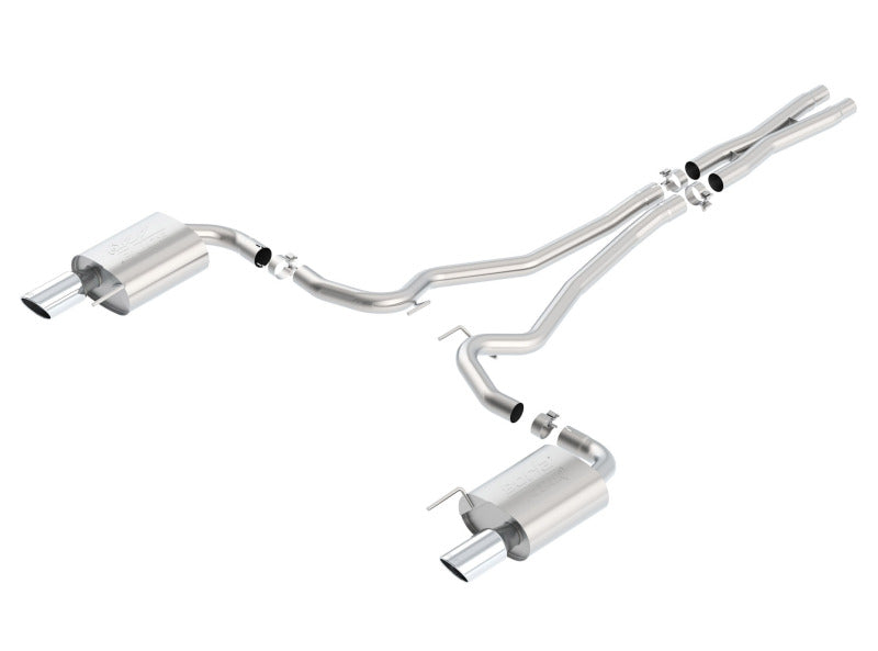 Borla Atak S Cat-Back 15-17 Ford Mustang GT 5.0L V8 MT/AT 2.5in pipe 4in tip exhaust system for performance upgrades.