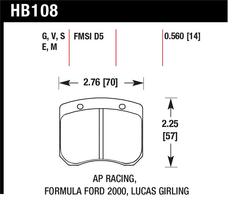 Hawk AP Racing 14mm Blue 9012 Race Brake Pads Secondary image