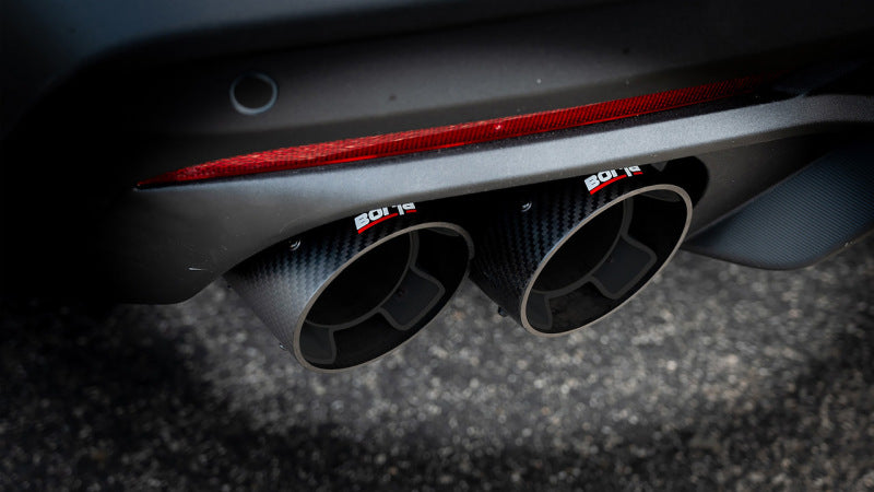 Borla 2024 Ford Mustang GT 5.0L V8 w/ Active Exhaust S-Type Cat-Back Exhaust System - Carbon Fiber tips close-up shot