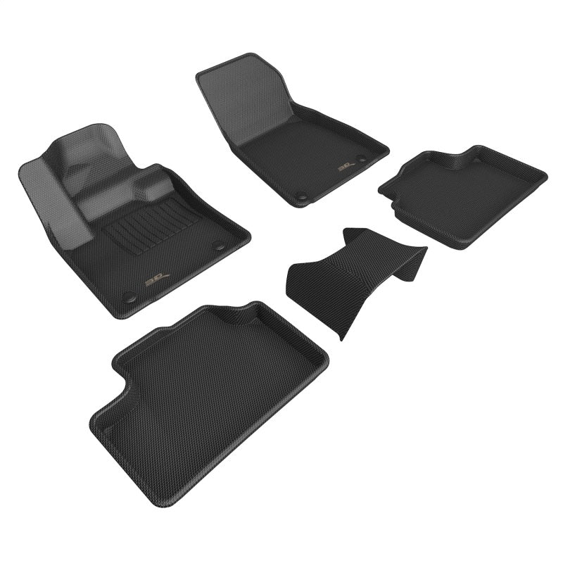 3D MAXpider 22-23 Volvo XC40 Recharge Electric Kagu Black R1 R2 floor mats for all-weather protection. Main image