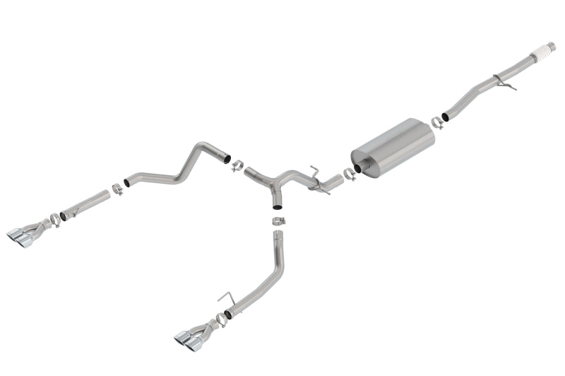 Borla 2019 Chevy Silverado 1500 5.3L V8 CC SB 147.4in WB Touring Cat-Back w/ Quad Square Tips exhaust system parts Main image