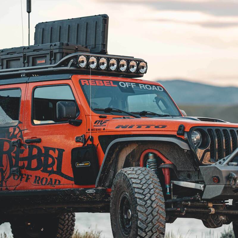 KC HiLiTES Gravity Titan LED Light Bar - 45in. (7-Light) on off-road vehicle