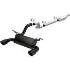 MagnaFlow 2018+ Jeep Wrangler 3.6L 409 SS Dual Split Rear Exit Black Tips Cat-Back Exhaust components.