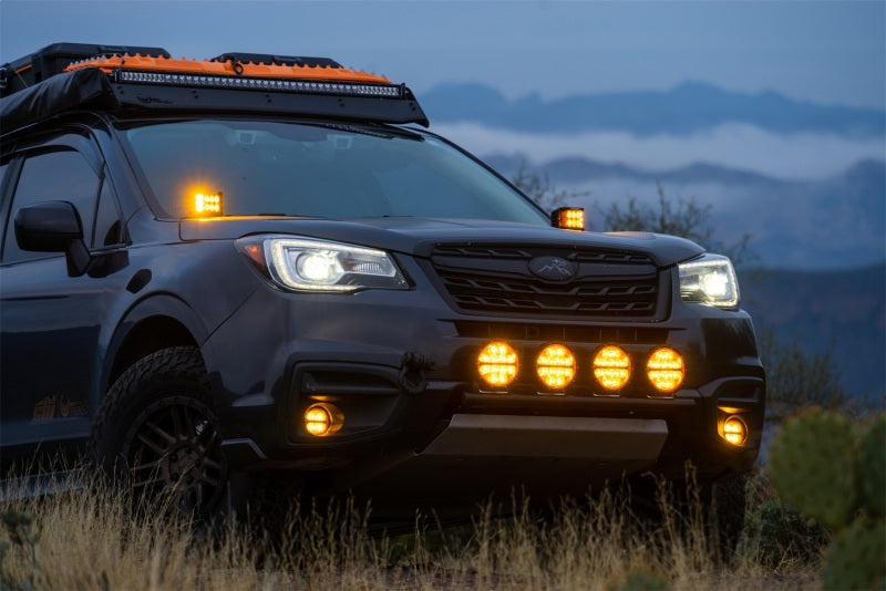 Rigid Industries 360-Series 6in SAE Fog w/ Amber PRO Lens - White (Pair) on off-road vehicle, showcasing offroad lighting.