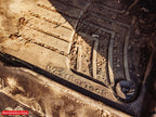 WeatherTech 17-19 Ford F250/F350/F450/F550 Reg. Cab Front FloorLiner HP - Black close-up of floor mat