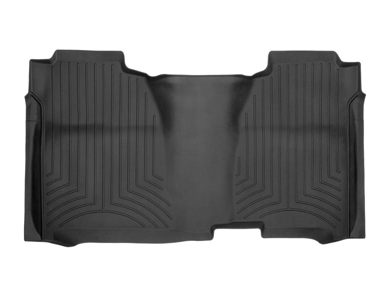 WeatherTech 15-19 GMC Sierra / Sierra Denali 2500HD/3500HD (Crew Cab) Rear FloorLiner HP - Black in black rubber material