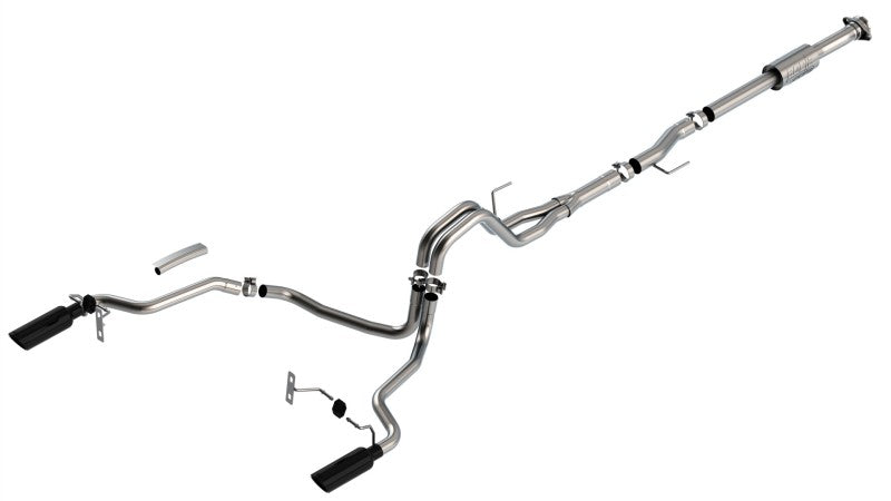 Borla F-150 2021 2.7L/3.5L 4dr CC SB EC STB Lari/King R/Plinum/LTD 3/2.25 SRE CB AK BLK CHR Tips exhaust system