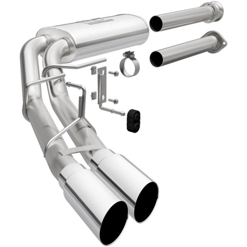 Magnaflow 15-21 Ford F-150 Street Series Cat-Back Performance Exhaust System- Polished Side Exit parts and components. Main image