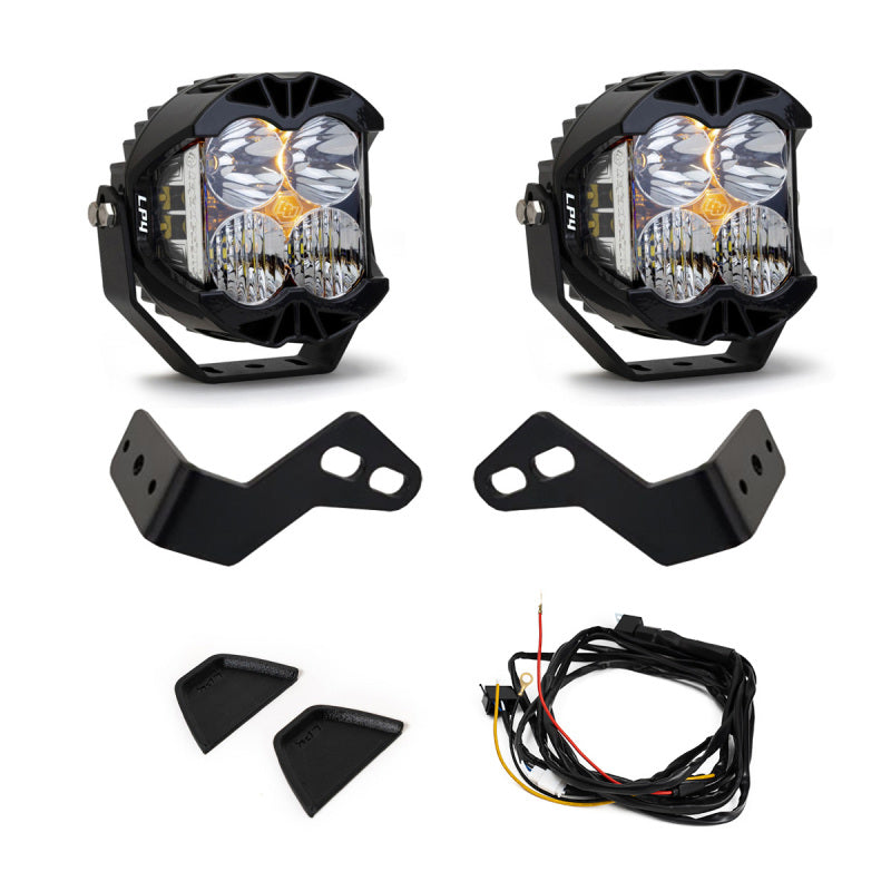 Baja Designs Can-Am Maverick R LP4 A-Pillar Kit components Main image