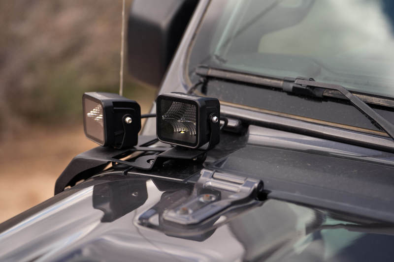 DV8 Offroad 18-22 Jeep Gladiator JT Cowl Light Bar Bracket with LED lights