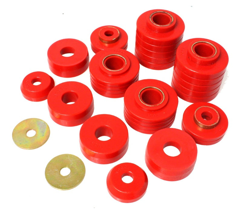 Energy Suspension 80-98 Ford F250/F350 Red Body Mount Set