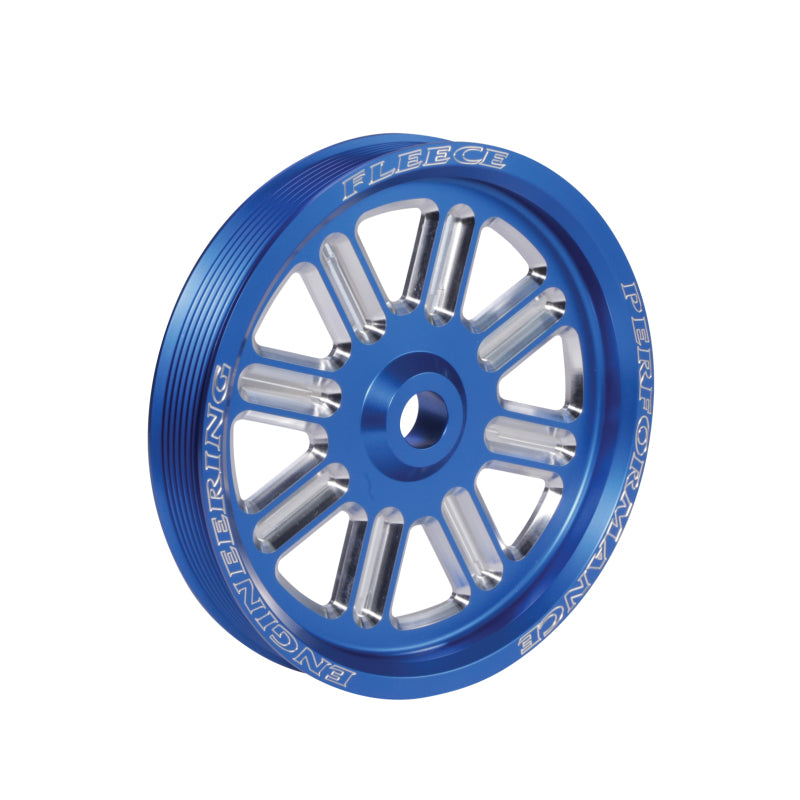 Fleece Performance Dodge Cummins Dual Pump Spoke Pulley (For Use w/ FPE Dual Pump Bracket) Blue Secondary image