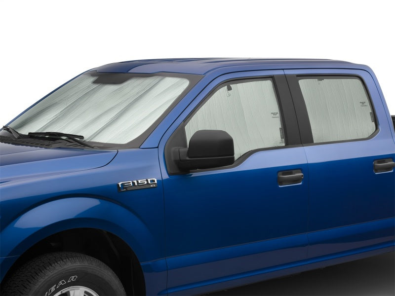 WeatherTech 2019+ Dodge Ram Crew Cab TechShade Full Vehicle Kit installed on a blue truck.