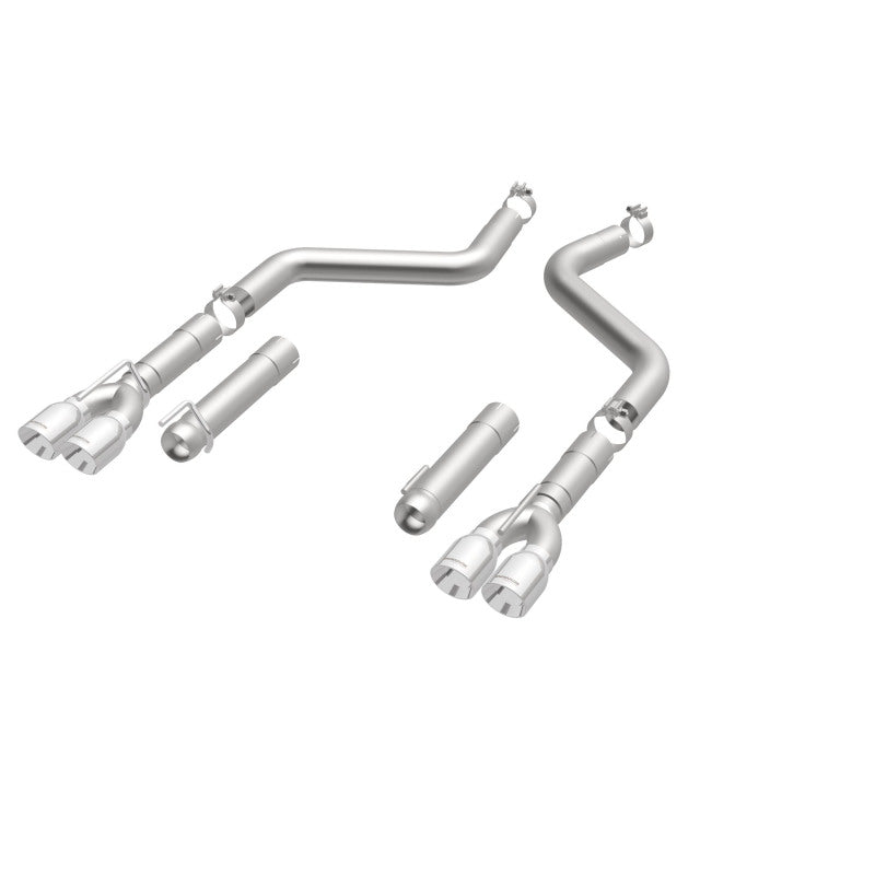 MagnaFlow Axle-Back, SS, 3in, Quad Split Rear 3.5 Tips 2015 Dodge Challenger incl SRT Hellcat parts