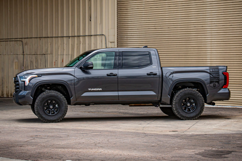 ICON 22-25 Toyota Tundra 0-1.5in Rear 3.0 Series Shocks VS CDXS RR - Pair on custom offroad wheels and tires.