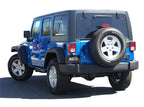 Borla 12-15 Jeep Wrangler 3.6L V6 Auto/Manual Trans Turndown Tip Dual Left Rear Exit Exhaust on blue Jeep