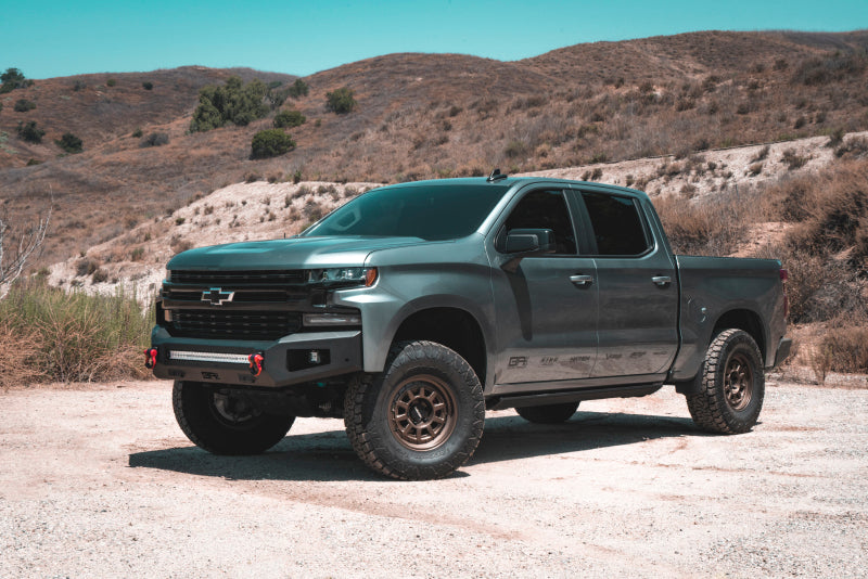 Body Armor 4x4 2019+ Chevy Silverado 1500 Ambush Series Front Bumper (Non-Winch) on offroad terrain
