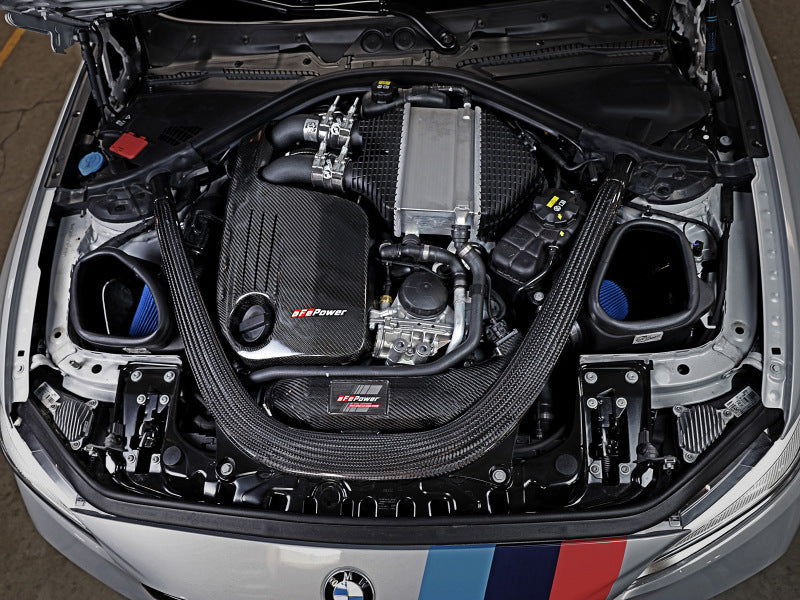 aFe Track Series Stg 2 Carbon Fiber Intake w/Pro 5R Media 15-20 BMW M3/M4(F80/82/83) L6-3.0L(tt) S55 Secondary image