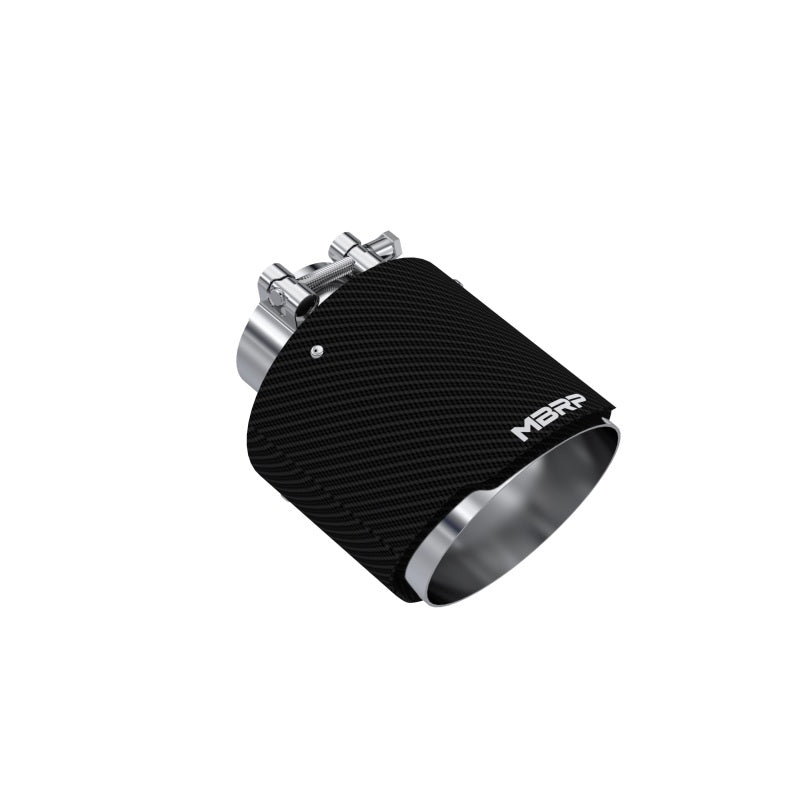 MBRP Universal Carbon Fiber Tip 2.5in ID / 5in OD Out / 6.5in Length Angle Cut Dual Wall Secondary image