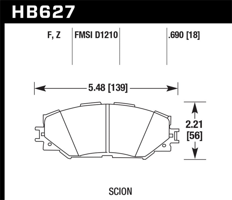 Hawk 08-11 Scion xB / 08-10 Scion xD / 09-10 Toyota Corolla / 09-10 Matrix / 06-10 Rav4 / 10 Lexus H Secondary image