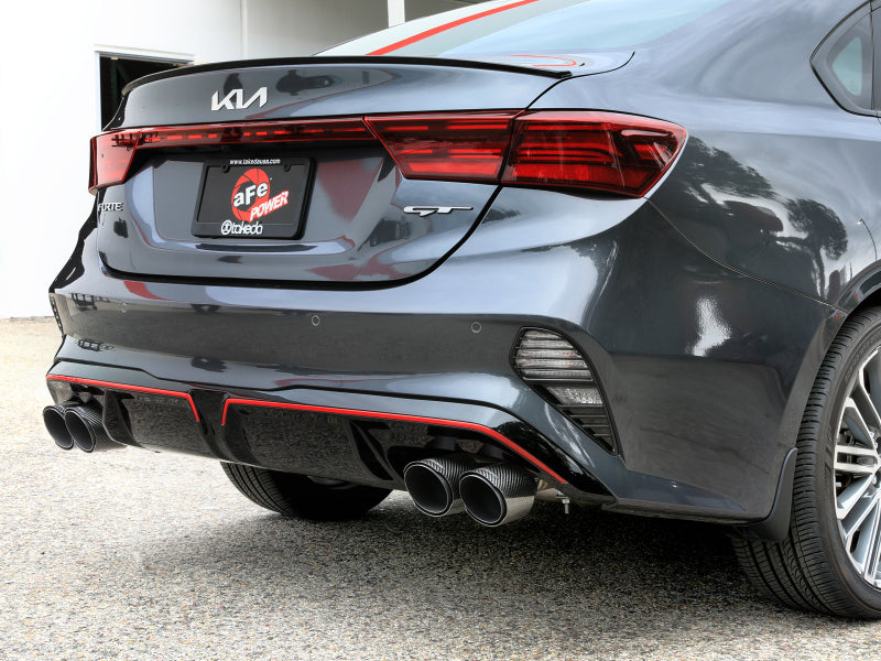 aFe 22-24 Kia Forte GT 1.6L 3in-2.5in 304 Stainless Steel Axle-Back Exhaust w/ Carbon Fiber Tips Secondary image