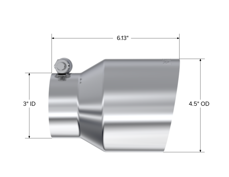 MBRP Universal Stainless Steel Dual Wall Tip 4.5in OD/3in Inlet/6.13in L Secondary image
