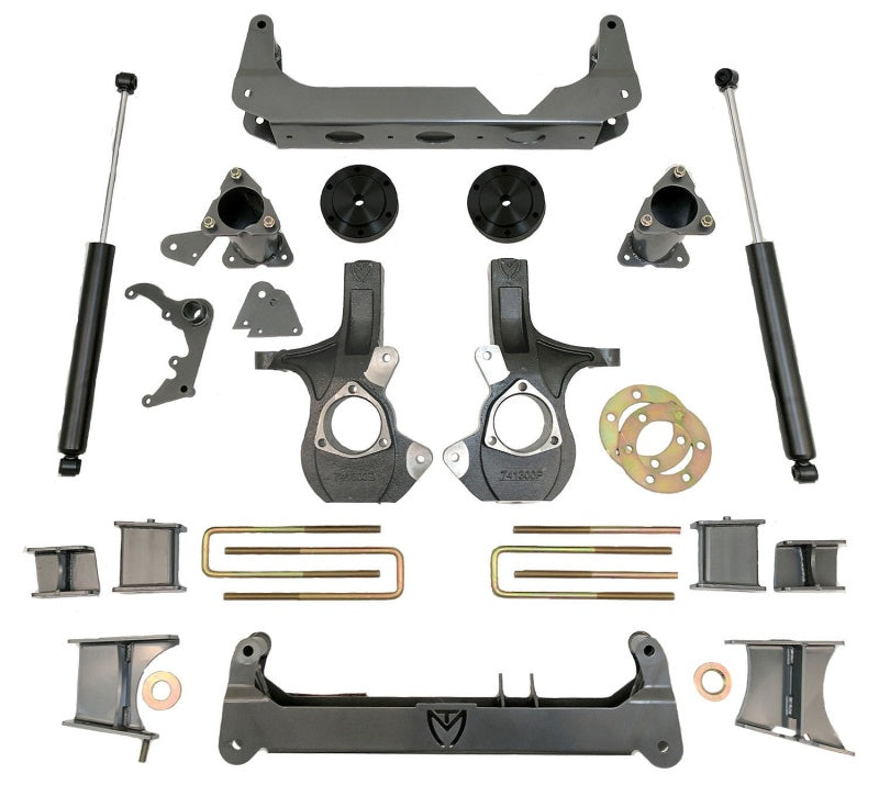 MaxTrac 14-18 GM K1500 4WD w/Stamped Steel Susp. (Non Magneride) 7in/7in MaxPro Spindle Lift Kit components Main image