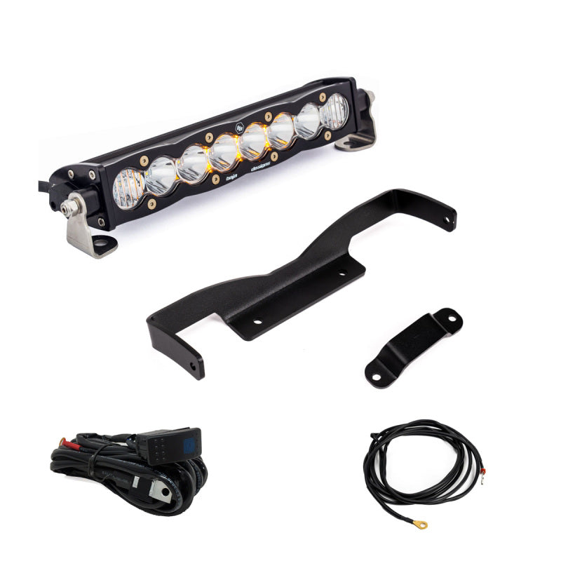 Baja Designs Can-Am Maverick R Clear 10in S8 Shock Tower Kit with offroad lighting parts