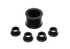Energy Suspension 88-91 Honda Civic/CRX Black Power Steering Rack Bushing Set in black polyurethane.