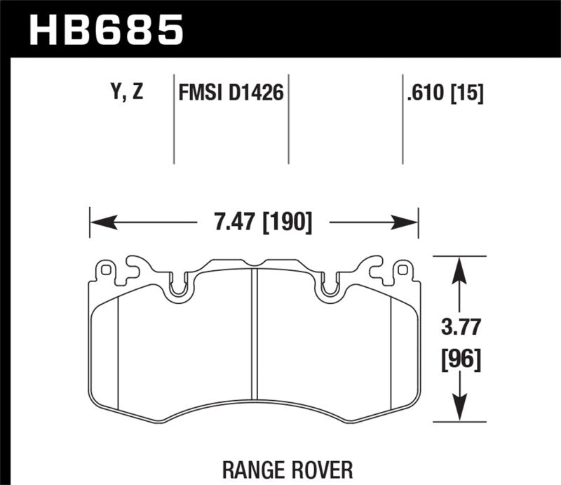 Hawk 10-11 Range Rover/Range Rover Sport Supercharged LTS Front Brake Pads Secondary image