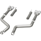 MagnaFlow Axle-Back, SS, 3in, Quad Split Rear 3.5 Tips 2015 Dodge Challenger incl SRT Hellcat exhaust system parts