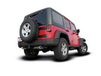 Borla 12-16 Jeep Wrangler 3.6L AT/MT 4WD Single Split Rr Exit Touring Exhaust on red Jeep