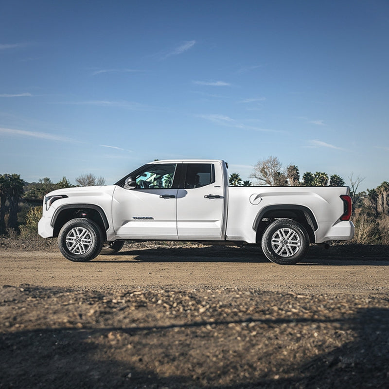 Camburg 22-24 Toyota Tundra 2wd /4wd Dominator Preload Spacer Kit installed on a white truck