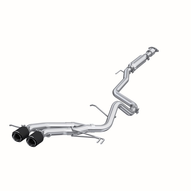 MBRP 13-18 Hyundai Veloster Turbo Dual Exit T409 2 1/2in Cat Back w/ Carbon Fiber Tips Secondary image